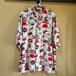 St. Louis Cardinals Themed Casual Button Down Shirt  size XL